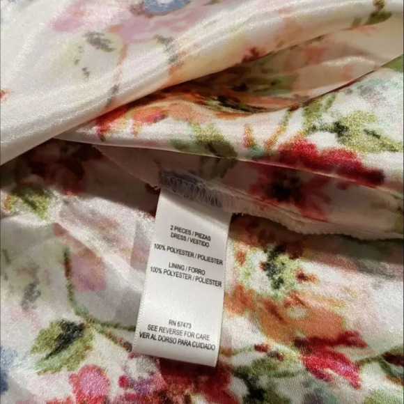 Gabby Skye Multicolor 2 Piece Watercolor Floral A-line Tank Dress with Top 8 - Picture 5 of 6